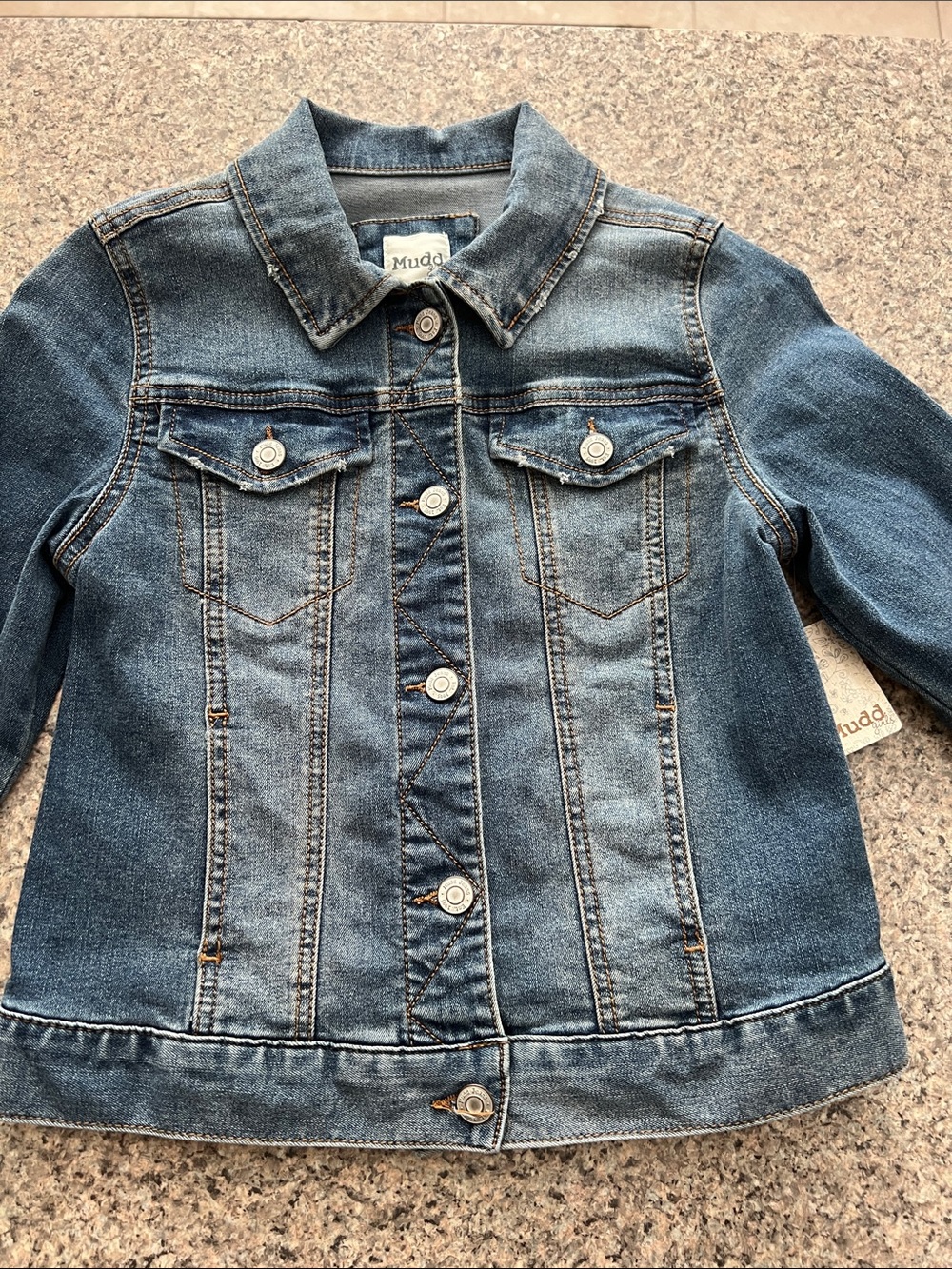 NWT Mudd Girls' Denim Jacket in Faded Blue Wash Size 14